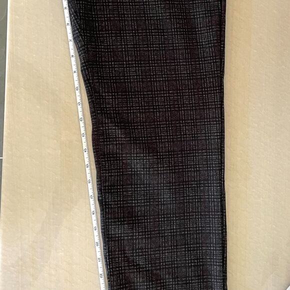 Gloria Vanderbilt Stretch Black Plaid Pull On Straight Leg Mid-High Rise Pants - Picture 11 of 15